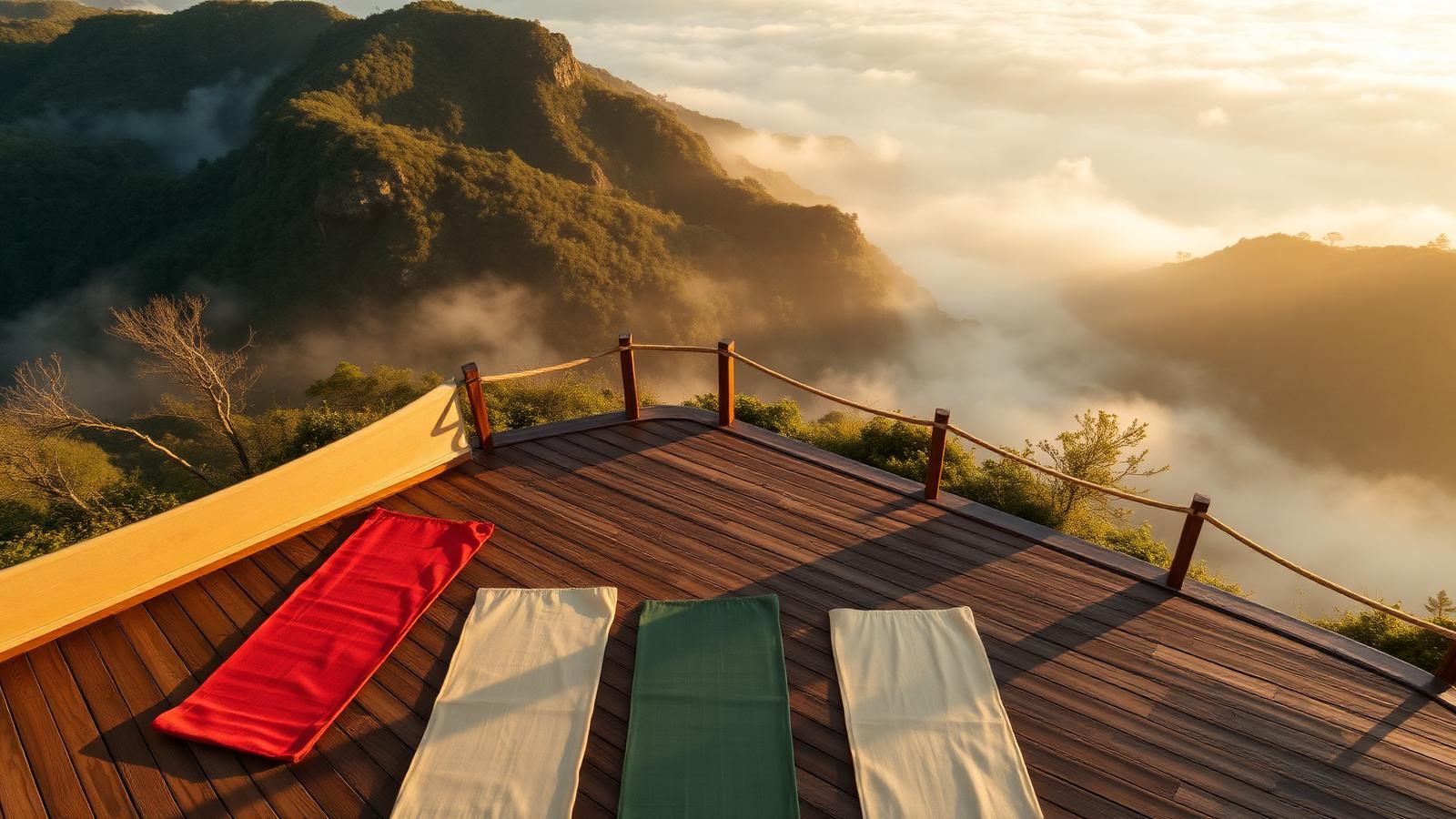 Yoga retreat at sunrise