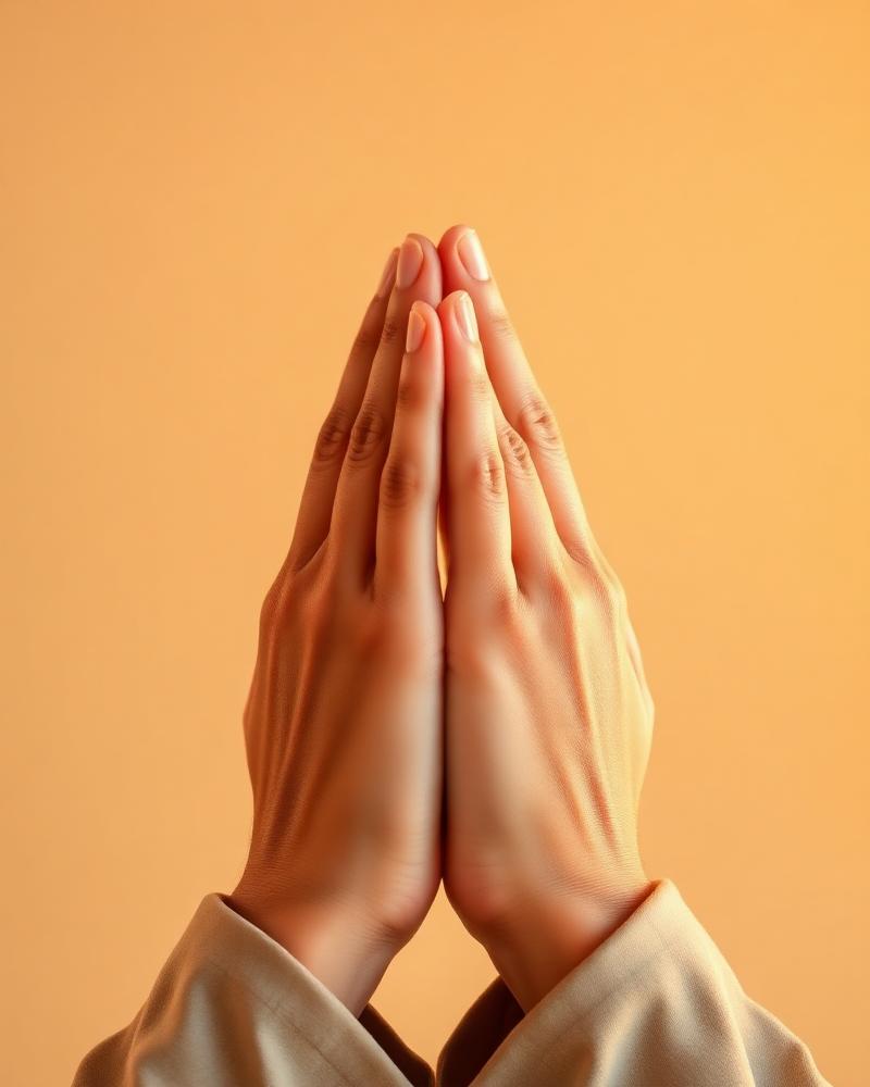 Hands in prayer mudra